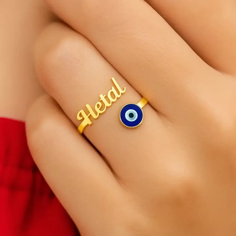 Customized Evil Eye Name Ring