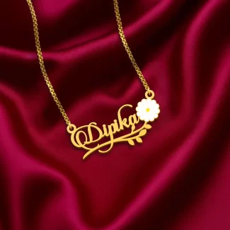 Custom Floral Name Necklace