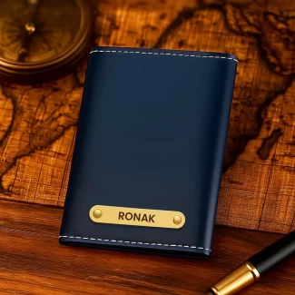 3-Fold Blue Custom Name Wallet
