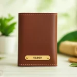 3-Fold Brown Custom Name Wallet