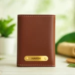 3-Fold Brown Custom Name Wallet