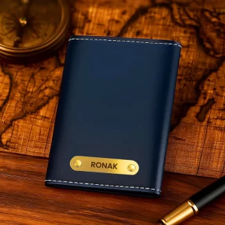 3-Fold Blue Custom Name Wallet