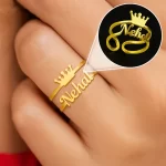 Personalized Crown Name Ring