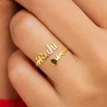 Flower Single Name Ring