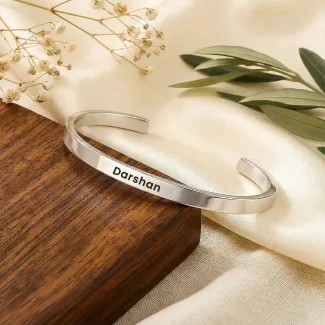 Silver Adjustable Name Kada