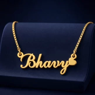 Curved Heart Name Necklace