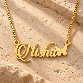 Personalized Butterfly Name Necklace